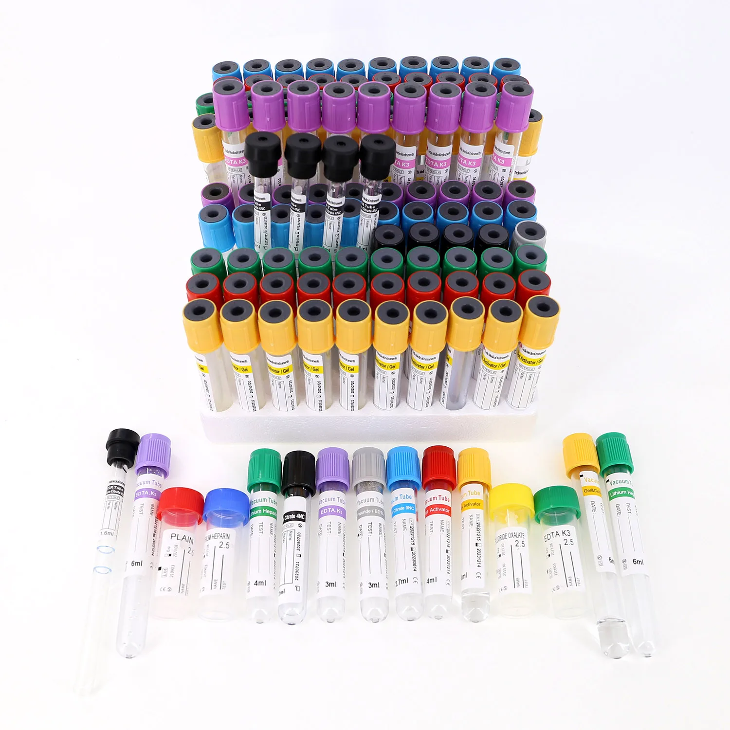 13*75 13*100 EDTA PET PP Glass Vacuum Blood Collection Tube