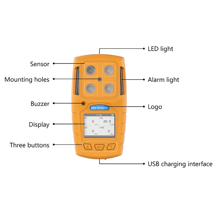Professional Manufacturer Portable Gas Analyzers Single H2S gas detector alarm gas leak detector
