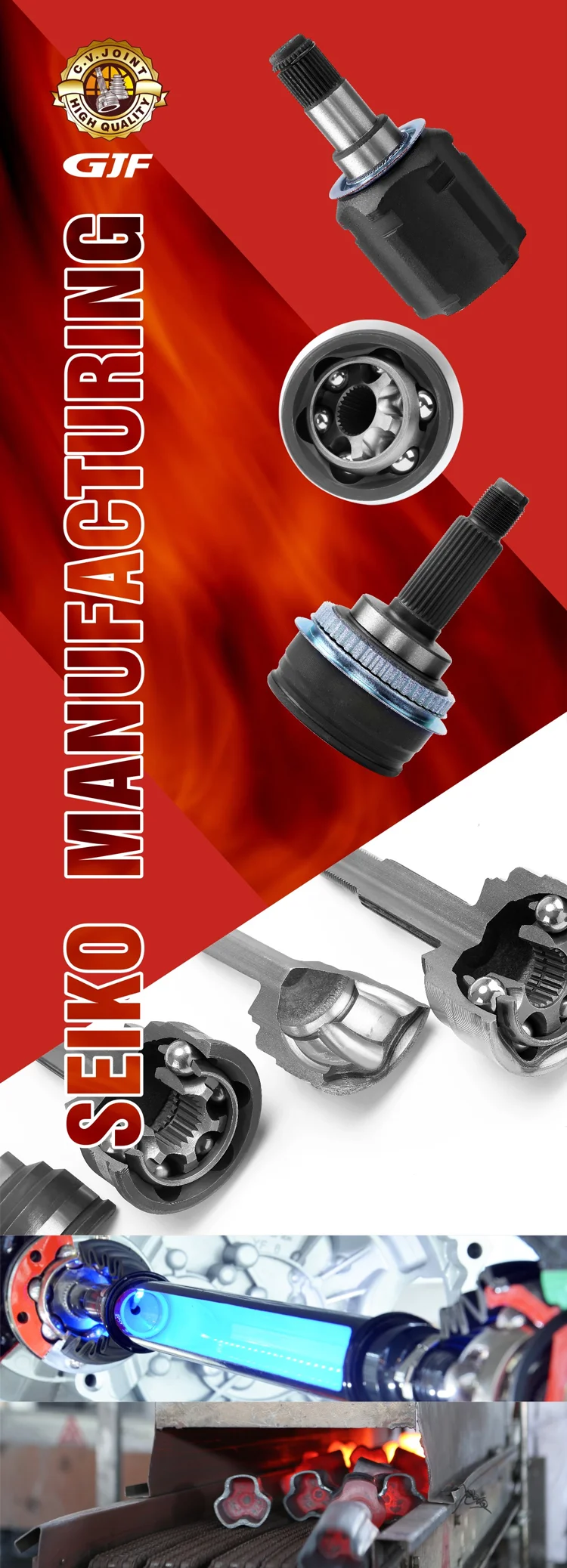 GJF автоматическая коробка передач деталей правая внешняя шарнир равных угловых скоростей для isuzu Rodeo IZ-1-038