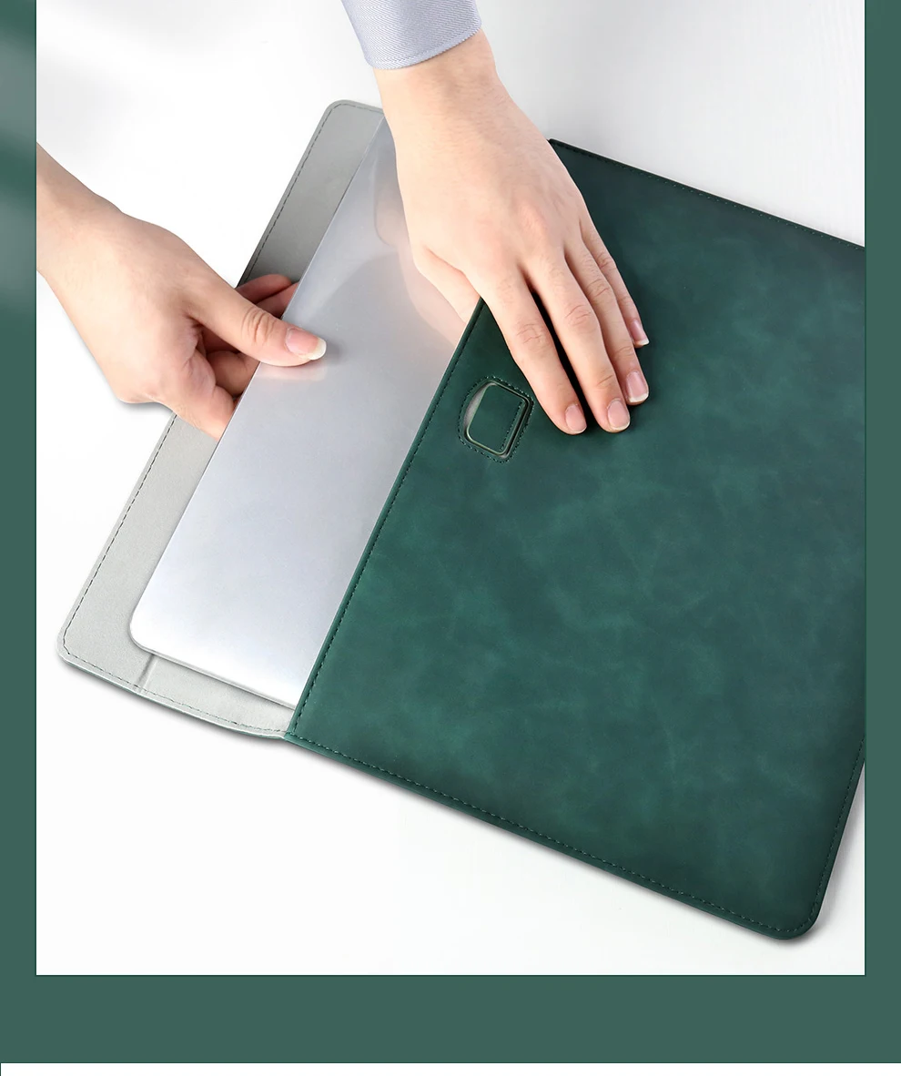 
13 Inch 14 Inch 15 Inch Leather Messenger Business Computer Case Laptop Sleeve Bag For Macbook laptop 