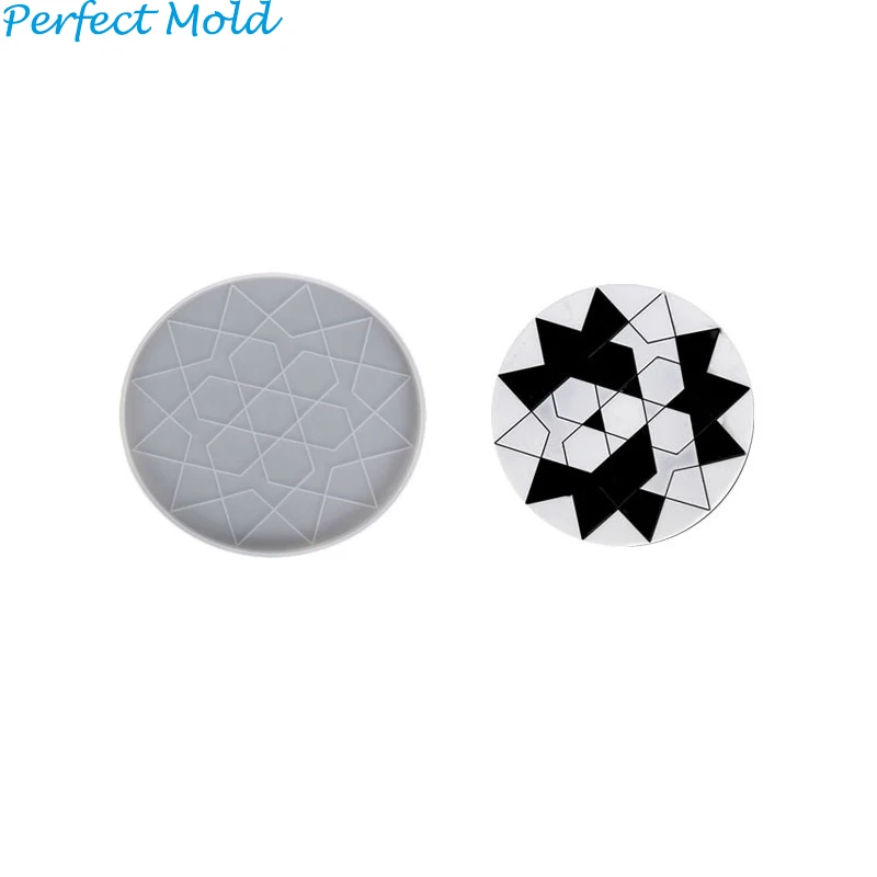 Reusable craft uv epoxy resin art casting making mould custom logo diy silicone rubber cup pad flower coaster mold