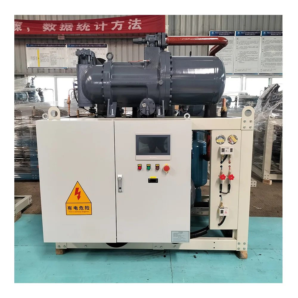 Poultry freezer room refrigeration condensing unit cold storage screw compressor condensing unit