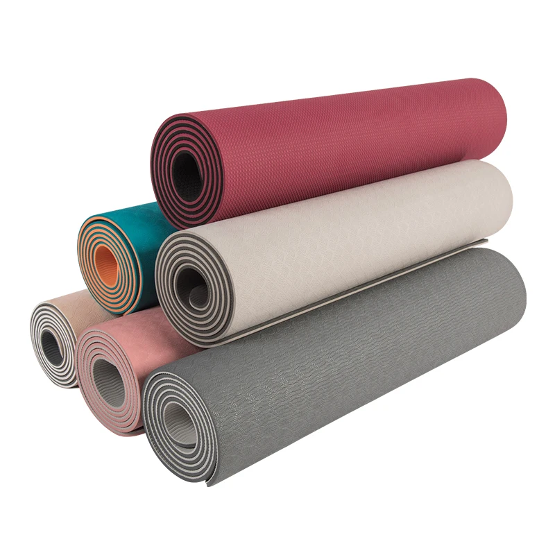 SHENGDE Free Sample 2024 Cheap Anti Slip Wholesale Custom Logo 8mm Eco Friendly Dark Green TPE Material Yoga Mat