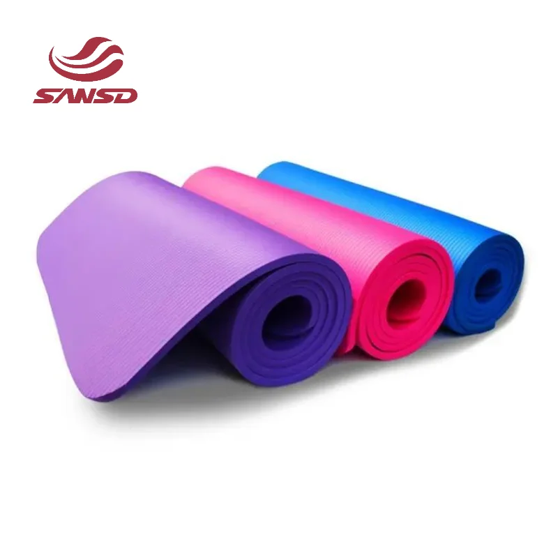 Sansd Manufacturer Eco-fridenly Yoga Pilates 4/6/8/10mm Opp Bag Purple Pink Blue Red Black 183cm No-slip Tpe Yoga Mat