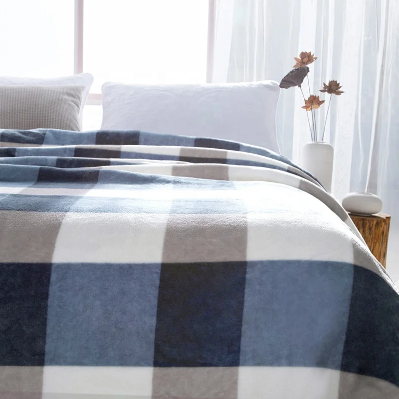 
Super Soft Plaid Printed Polar Fleece Custom 260GSM Flannel Throw Blanket 
