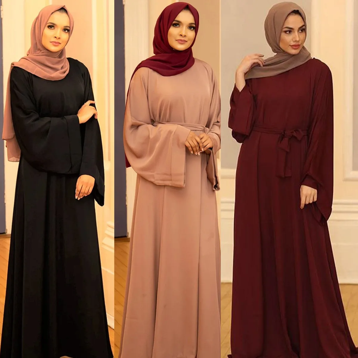 Latest XXL Modest Women Kaftan Clothing Long Islamic Dress for Adults Hijab With 2pcs MOQ Designed by Latest Abaya Designs