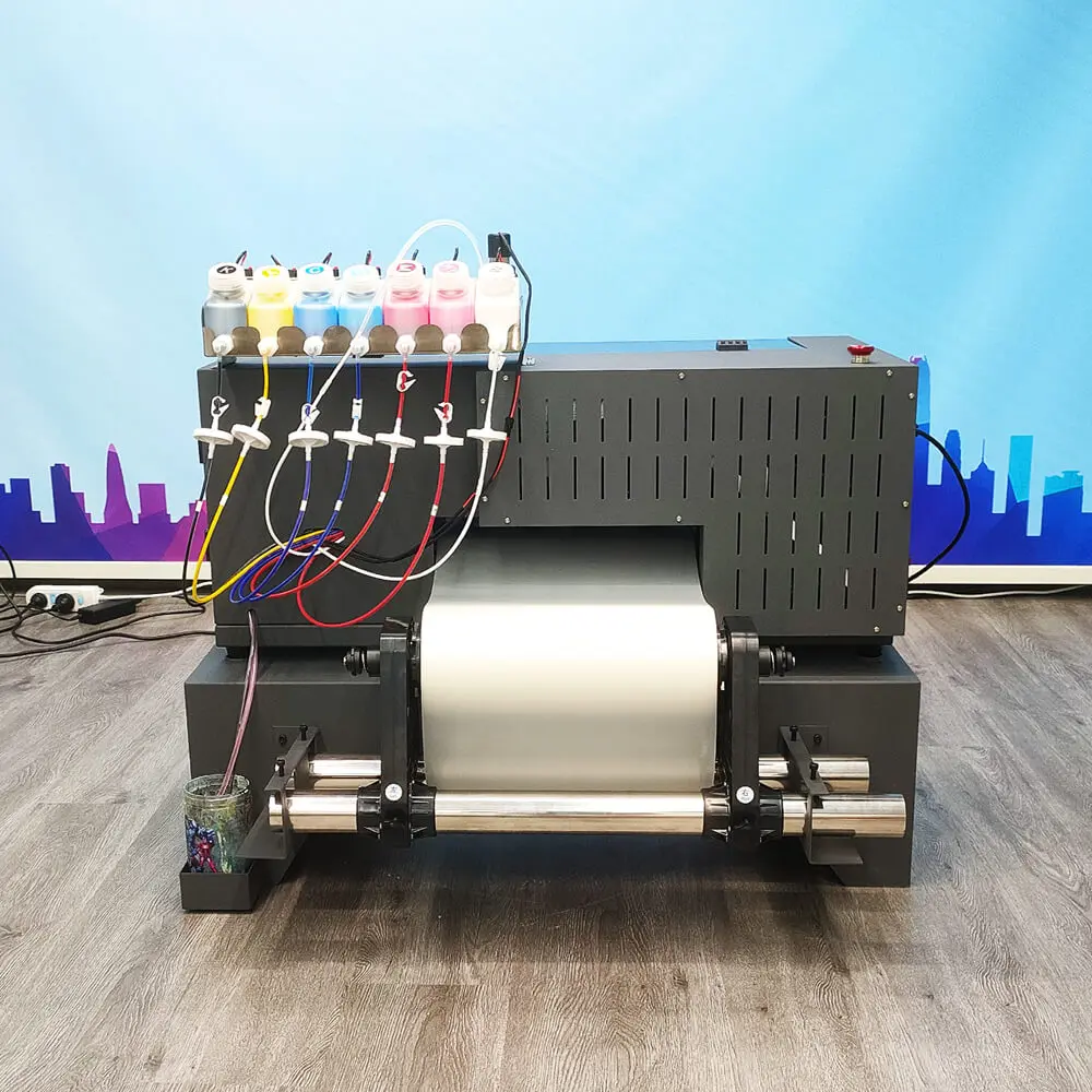 Hot selling RECAI 30cm Textile CMYK White Lc Lm Ink DTF Transfer Printer for T shirt Hat Shoes