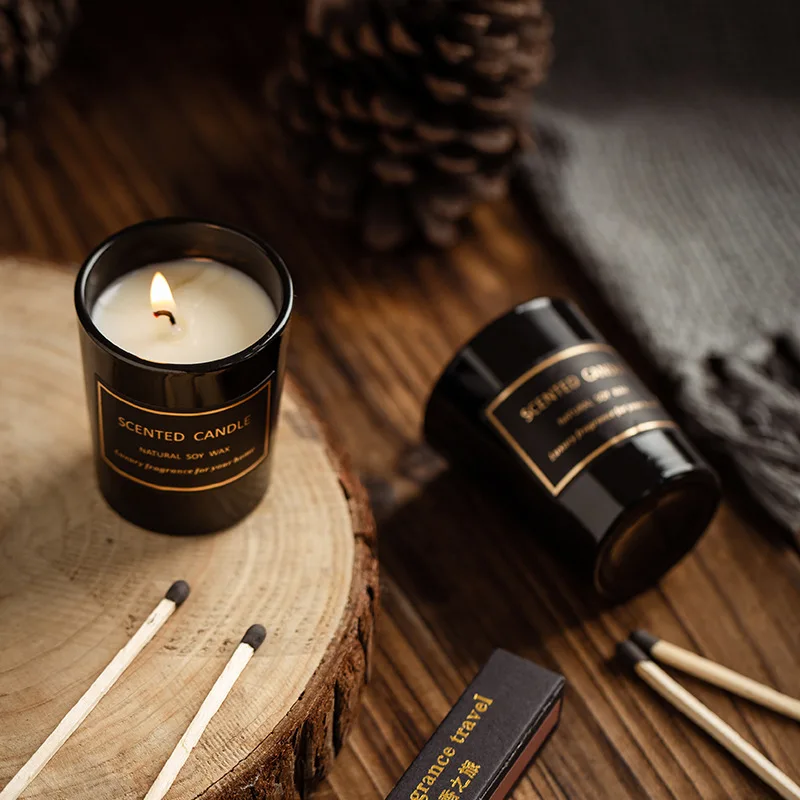 Decor Wholesale Gift Handmade Candle Custom Fragrance Tin Can Crystal Glass Soy Wax Scented Candles With Box