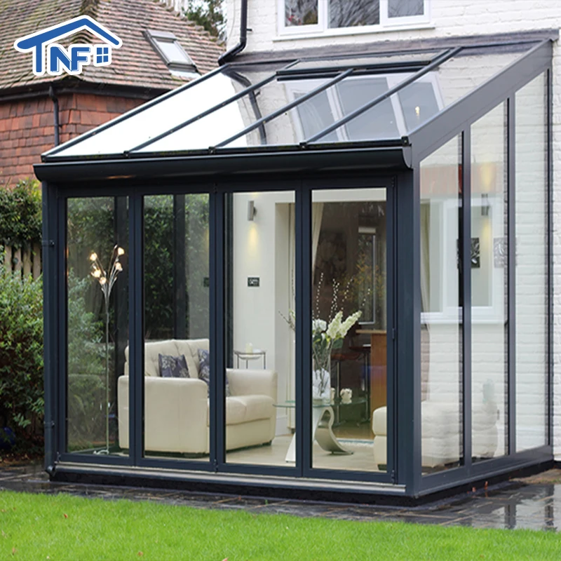 aluminum frame retractable tempered insulated glass greenhouse sunroom houses