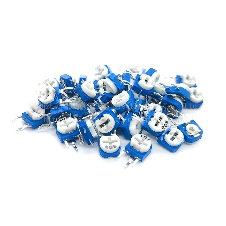 RM063 vertical blue white adjustable resistor WH06 potentiometer 101 passive rotary potentiometer variable resistor 100R