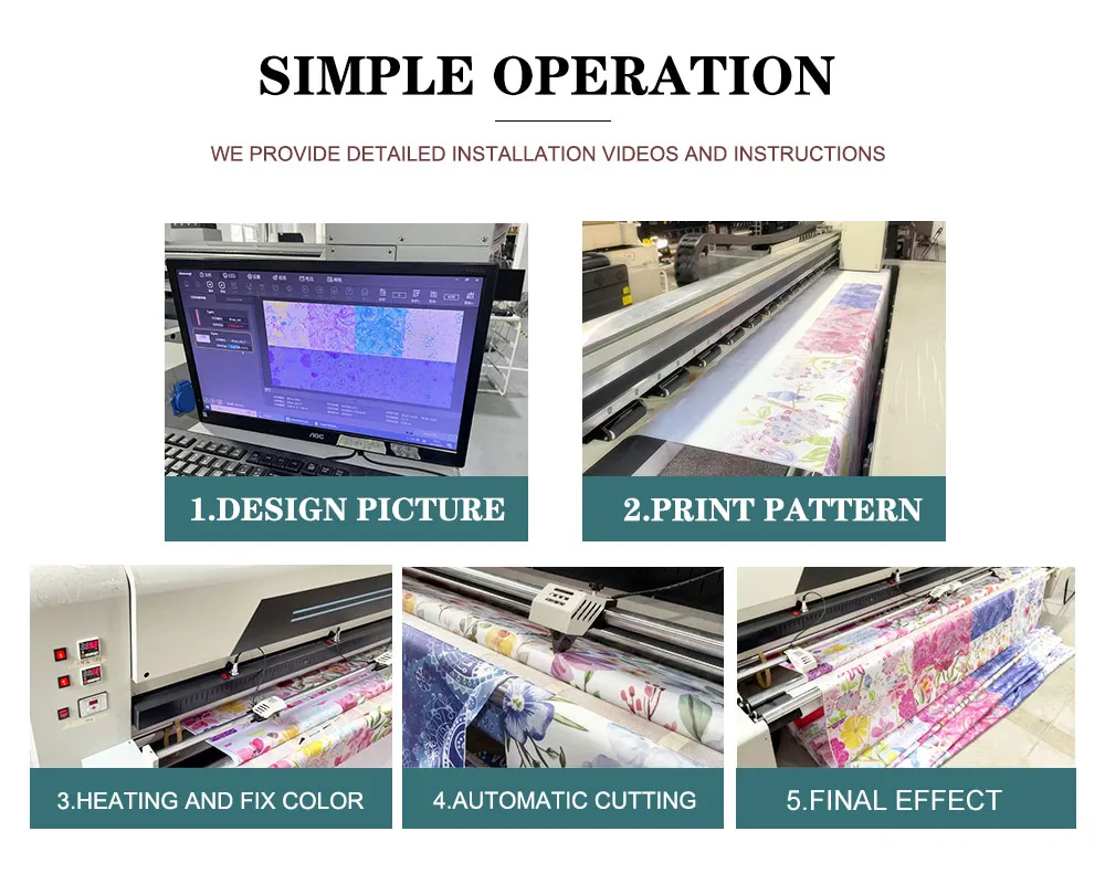 3200mm Direct Print Falg Printing with 4pcs I3200 High Speed Textile Printer