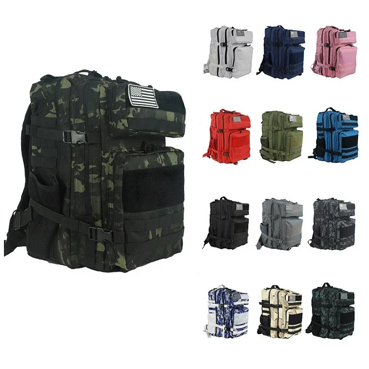 900D Oxford Tactical Backpack 45L Molle Pouch Assault Pack Camping Tactical Backpack Bag OEM Hiking Backpack Waterproof Bag