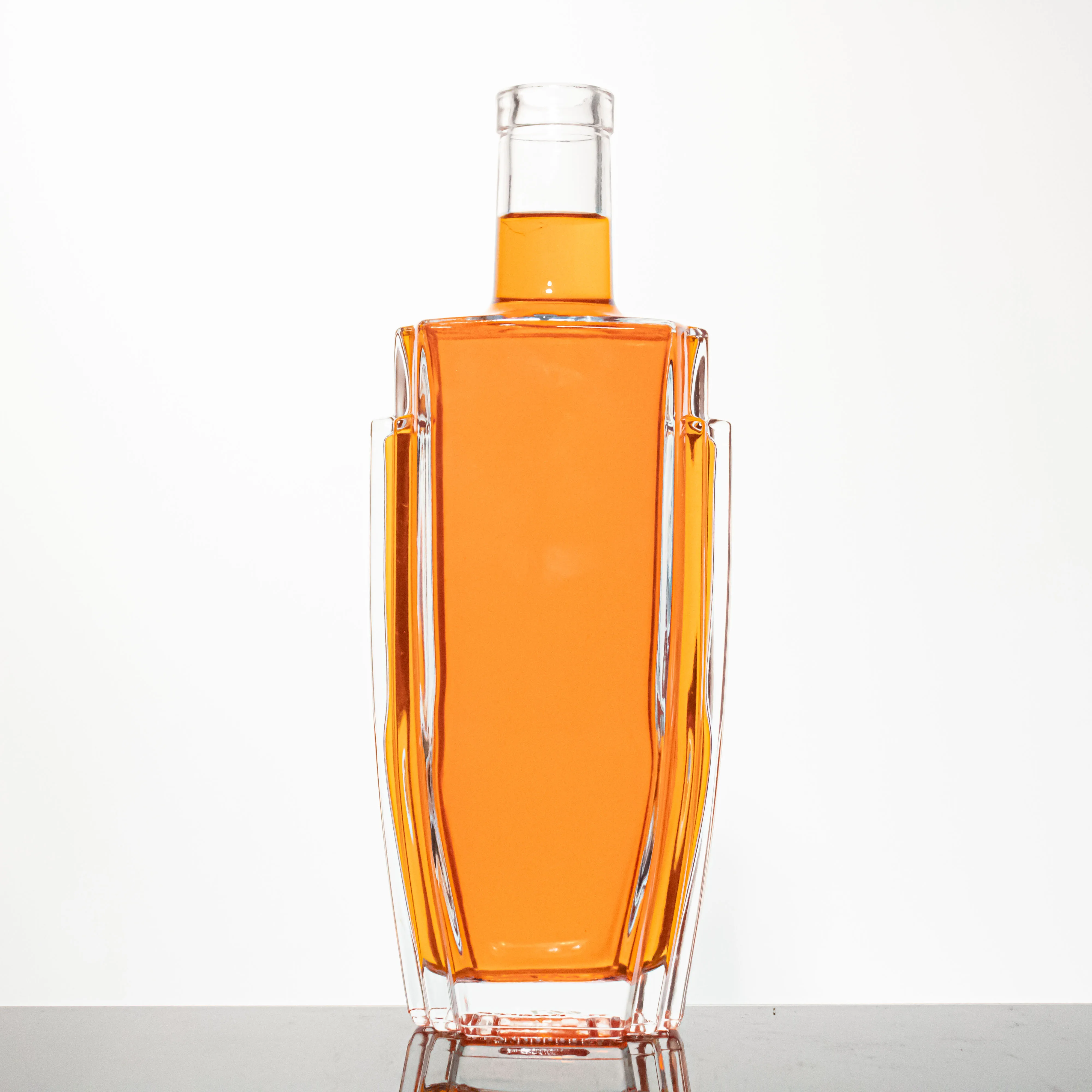 750ml color spraying vodka glass bottle new design round tequila whiskey gin rum brandy vodka spirit glass bottles