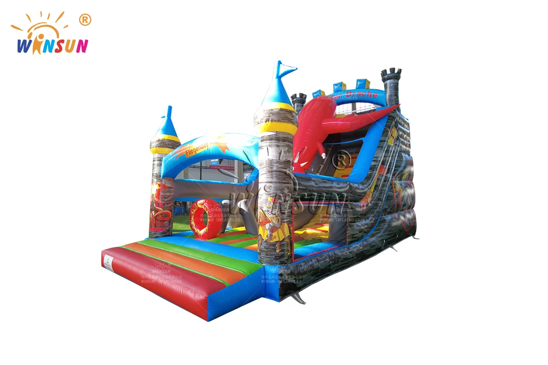 High quality outdoor house free time fun dry inflatable slides for kids inflatable wet dry slide