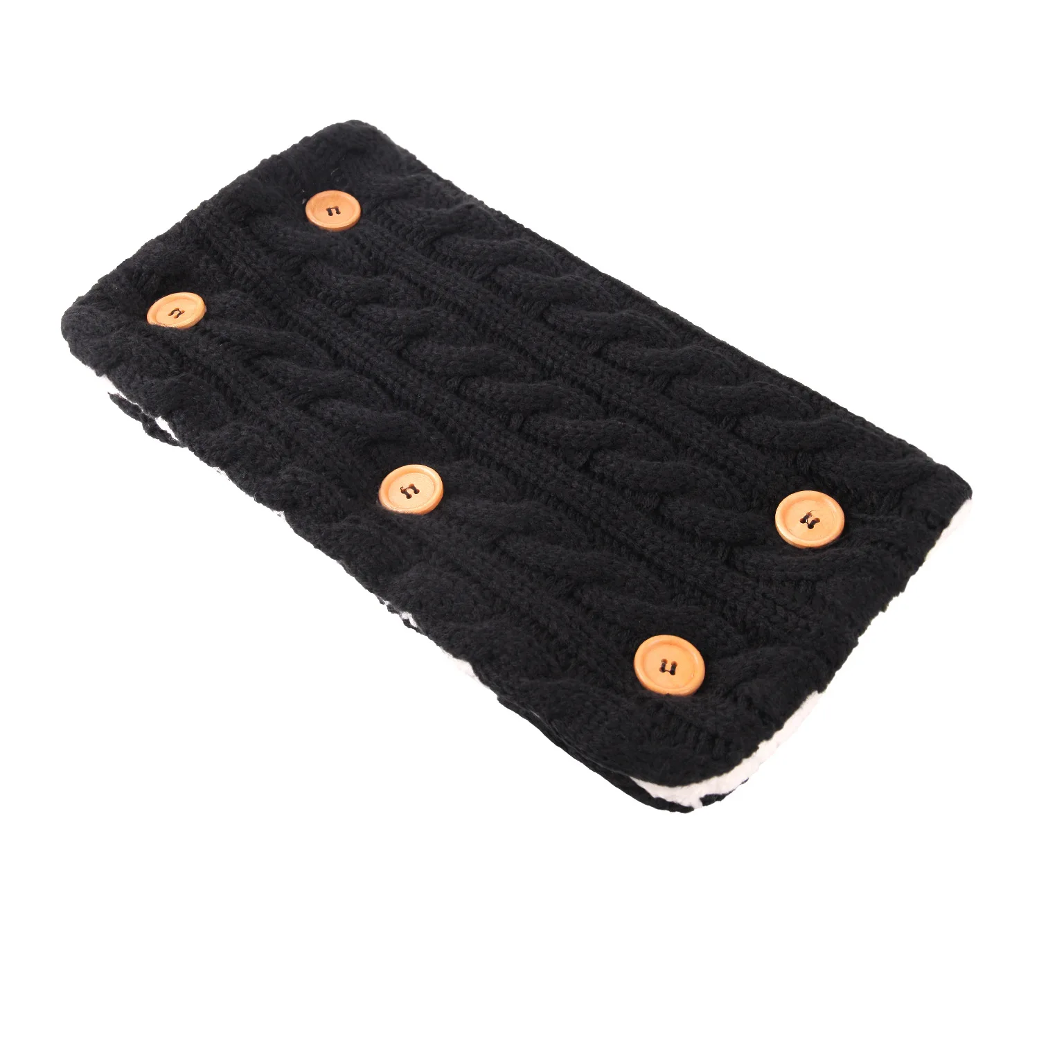 Winter Buttoned Cable Knitted Fleece Stroller Hand Muff Universal Warm Muff Stroller Gloves for Kids Pram Stroller Accessory