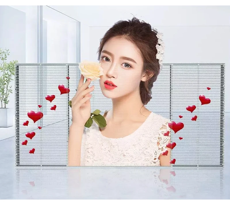 Factory Price Self-Adhesive Advertising Display Ultra-Thin P2.6 P3.9 P7.8 Transparent LED Screen Display For Glass Window Wall
