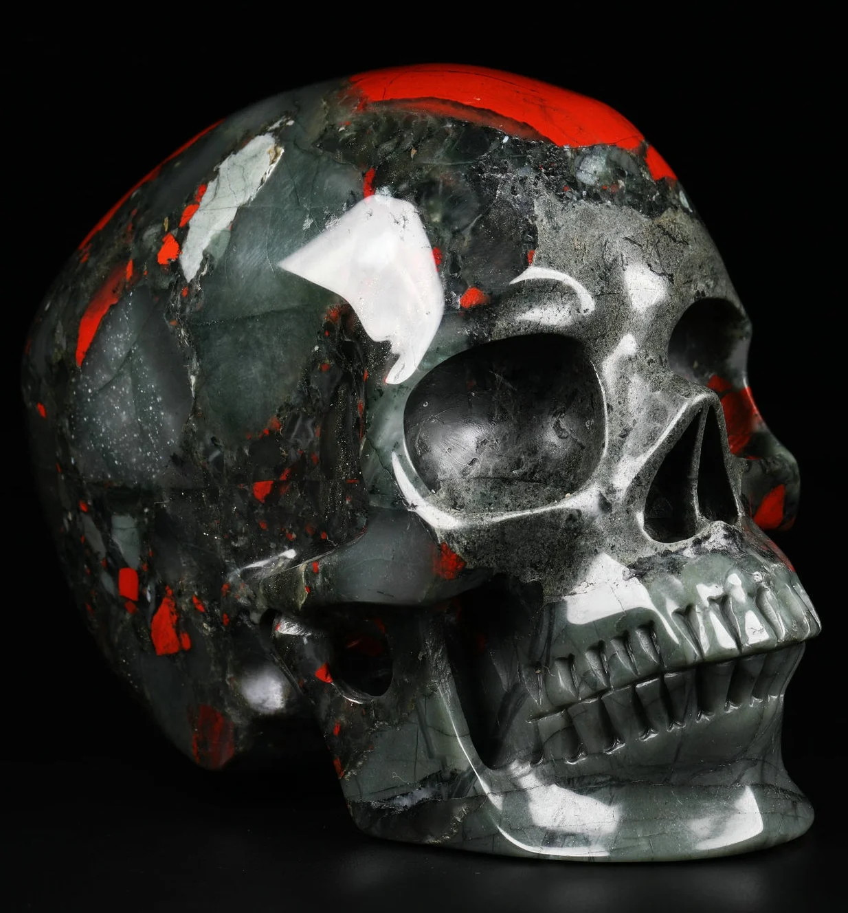 Mr.skull 5.0 inch African BloodStone Super Realistic Skulls Crystal Healing stones Crystal Skulls Carved for Crystal Crafts