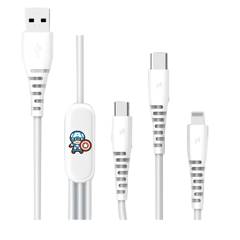 
Wholesale Cable Computer Cable 8pin for Micro Type-C Lightning 3 in 1 cable as Kids Gifts 