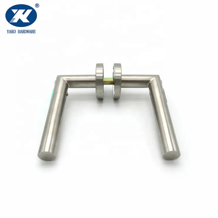 Stainless Steel Right Angle Hollow Door Tubular Lever Handle With Light