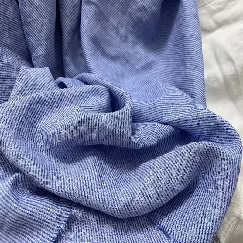 Factory supply custom design woven yard dyed stripe 100%linen flax fabric