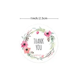 500pcs Handmade wtih Love Red Heart Thank you Round Scrapbooking Paper Labels Seal Sticker