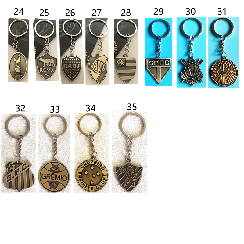 Classic National Football Team Logo Zinc Alloy Carabiner Keychain Soccer Emblem Metal Badge Pendant Keyring New Football