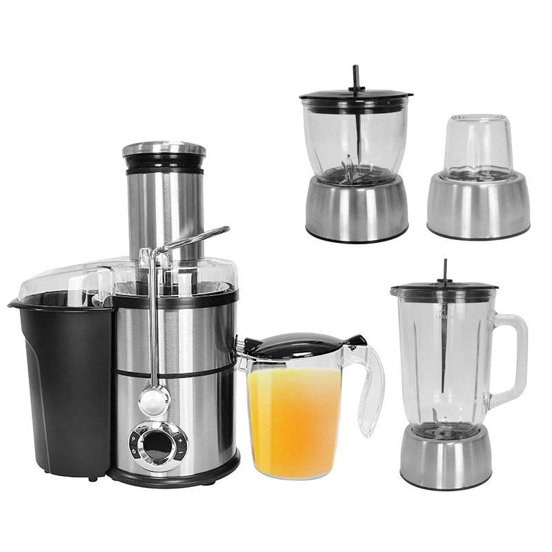 Stock 4 in 1 Slow Juicer Machine 1500w Powerful Wide Mouth Stainless Steel Juicer Extractor for Vegetable Fruit