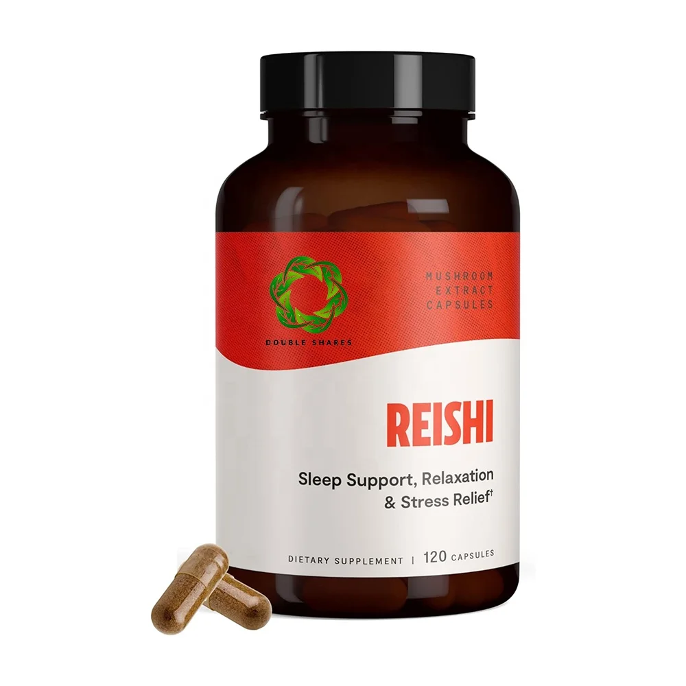 Organic Reishi Mushroom Capsules Supplement for Longevity Concentrated Extract from Whole Fruiting Body and Spore
