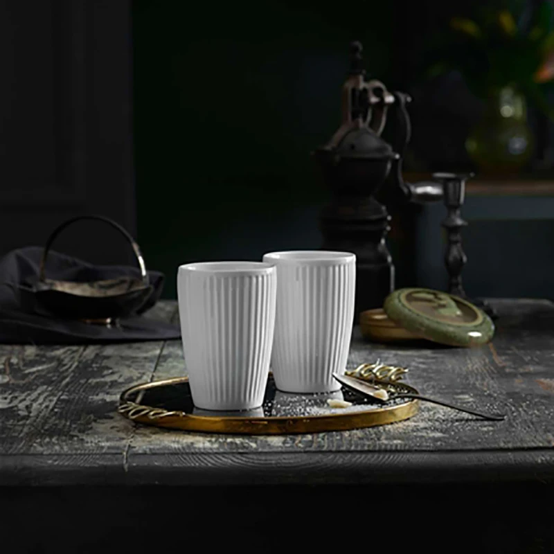 porcelain stackable thermo mugs with isolating double wall mugs empilables isotherme Thermal mug striped fits in car cup holders