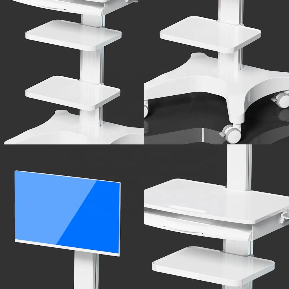 Likaymo тележка с держателем для монитора платформа медицинская Мобильная рабочая станция больничного офиса школы