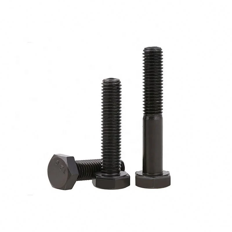 M6 M8 M10 M12 Carbon Steel Class 4.8 8.8 10.9 12.9 Grade Black Oxide Black Zinc Half Full Thread Hexagon Bolt DIN933 DIN931
