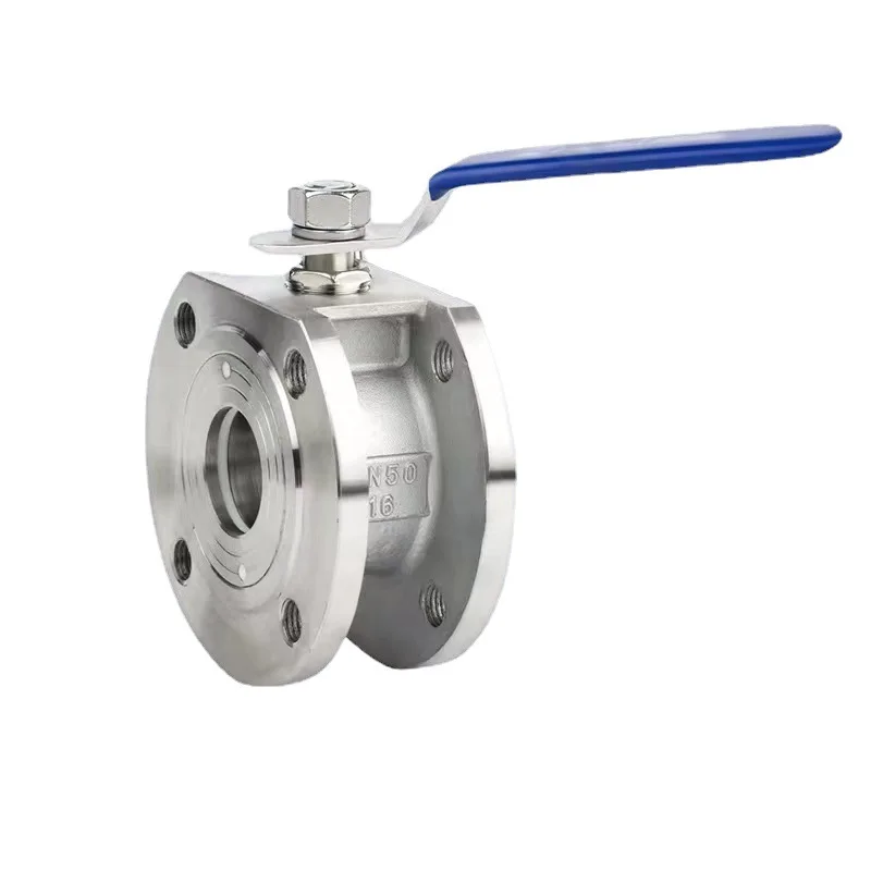 Q71F handle flange ball valve Stainless Steel Thin Ball Valve  Wafer Ball Valve