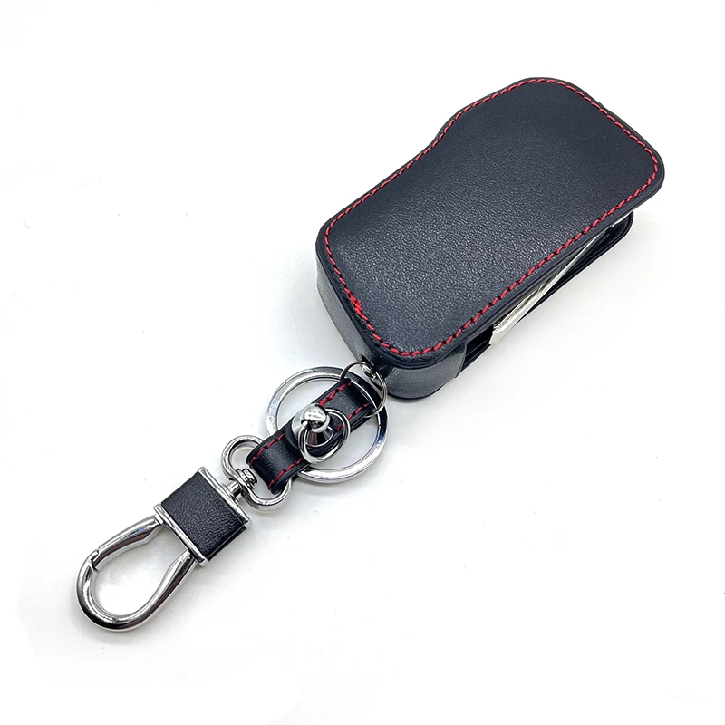 Leather keycase suitable for Starline A93 folding remote control uncut keychain two-way car alarm Starline A93 dual key