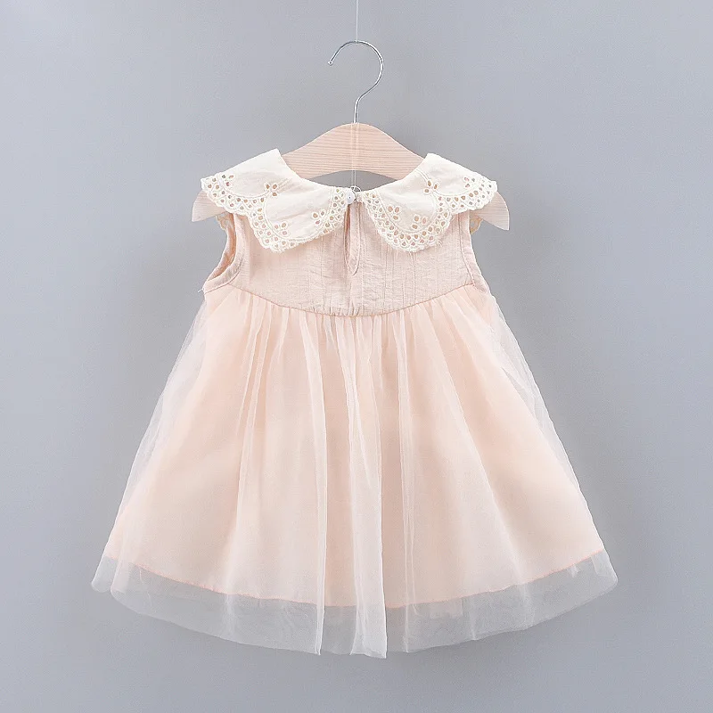 
Clothing Wholesaler Baby Girls beautiful summer doll collar lace Christening Baptism princess tutu Baby white dress 