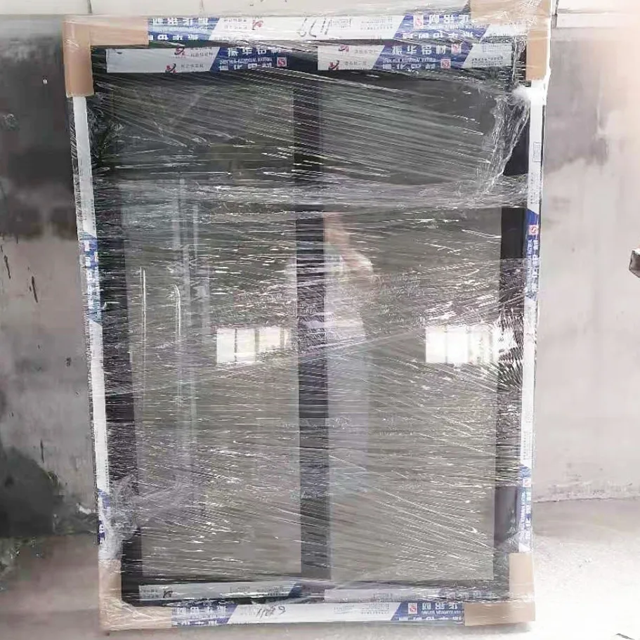 New arrival soundproof bronze color exterior aluminium window with reflective tinted glass