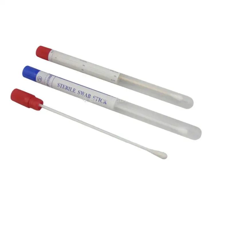 Disposable medical dry sterilized pp stick dacron dna test collection buccal swab with tubes