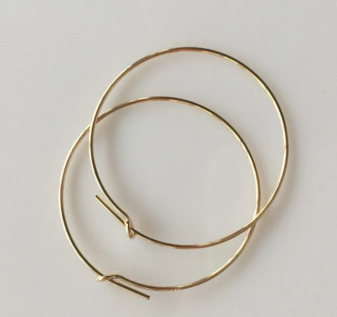 NANA high quality 14k italian gold filled round 15mm earring hoop, brass gold filled earring accessories