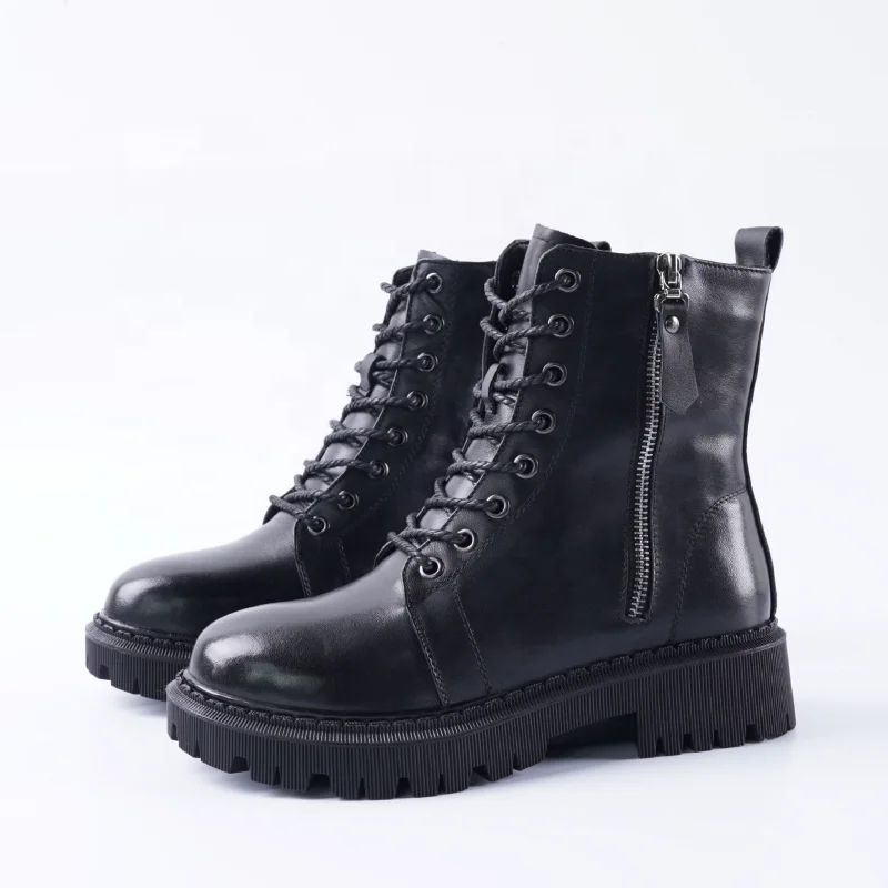 New Design Fashion Genuine Leather Ladies Women Martin Boots Electric Rechargeable Heated Shoes