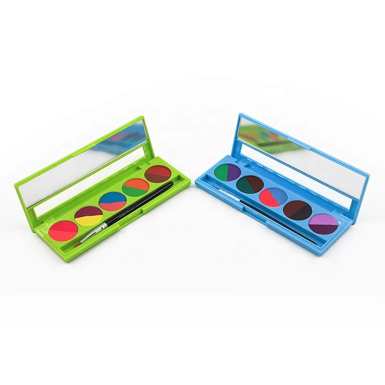 5 Color Split Cake Face Paint Palette Water Activated Eyeliner Aqua Face Paint Graphic Liner Professional Makeup