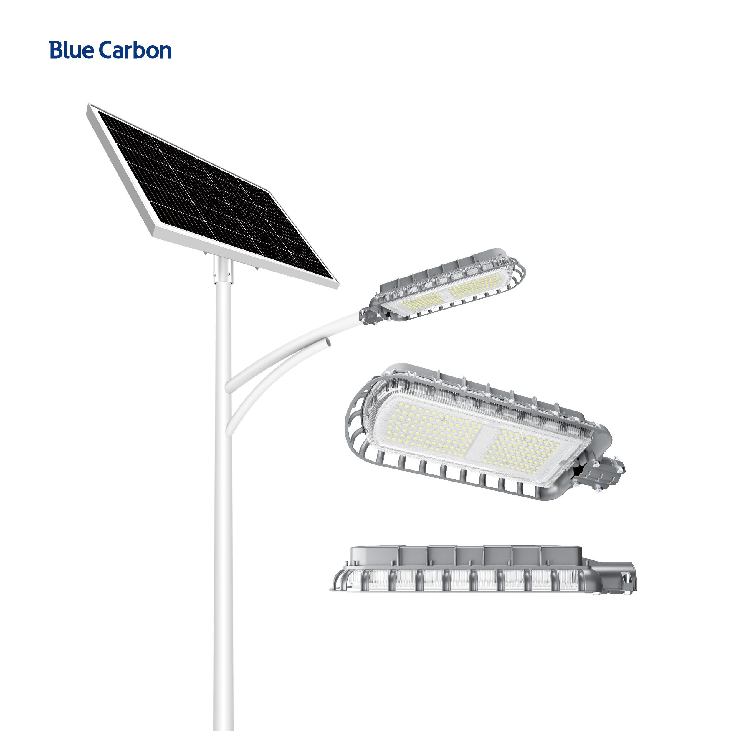 Blue Carbon High Lumen Induction Motion Sensor Waterproof Integrated Outdoor Luminaire Road Led  Solar Street Lights
