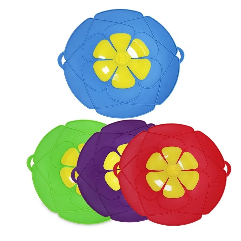 Multi-Function Kitchen Tool Silicone Anti Spill Lid Pot Cover 26cm