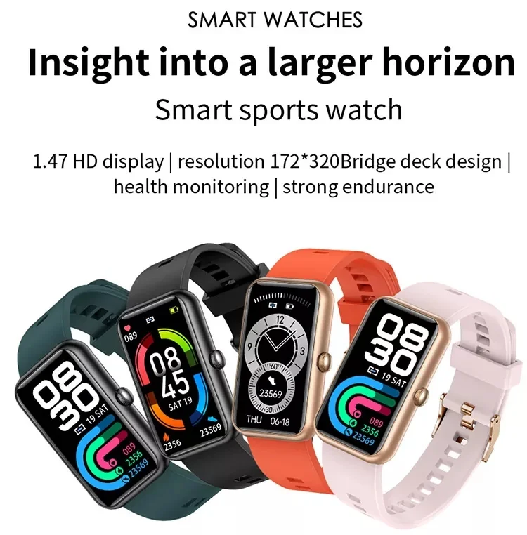 smartwatch L16wearable devices digital watches 1.47 inch big screen Waterproof Blood Pressure for xiaomi iphone samsung phone