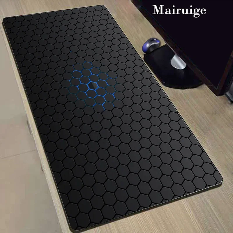 Buy custom plaid design print Xl Xxl large polyester fabric non-slip rubber notebook computer full table gaming mouse pad
