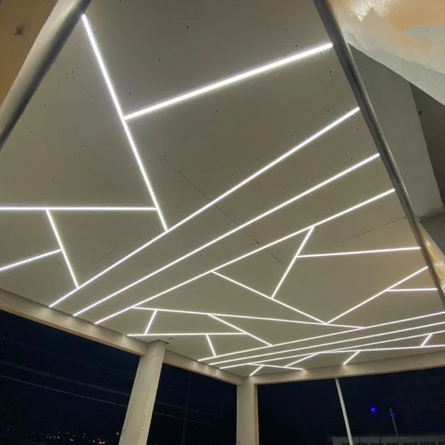 K8-1 Ceiling Wall Alu Profil Channel housing Recessed Architectural Drywall Gypsum Plaster in LED Aluminium Profile