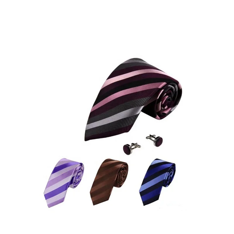 
Wholesale Promotion Gift Dress Business Mens Ties Polyester School Uniform Striped Neck Ties 