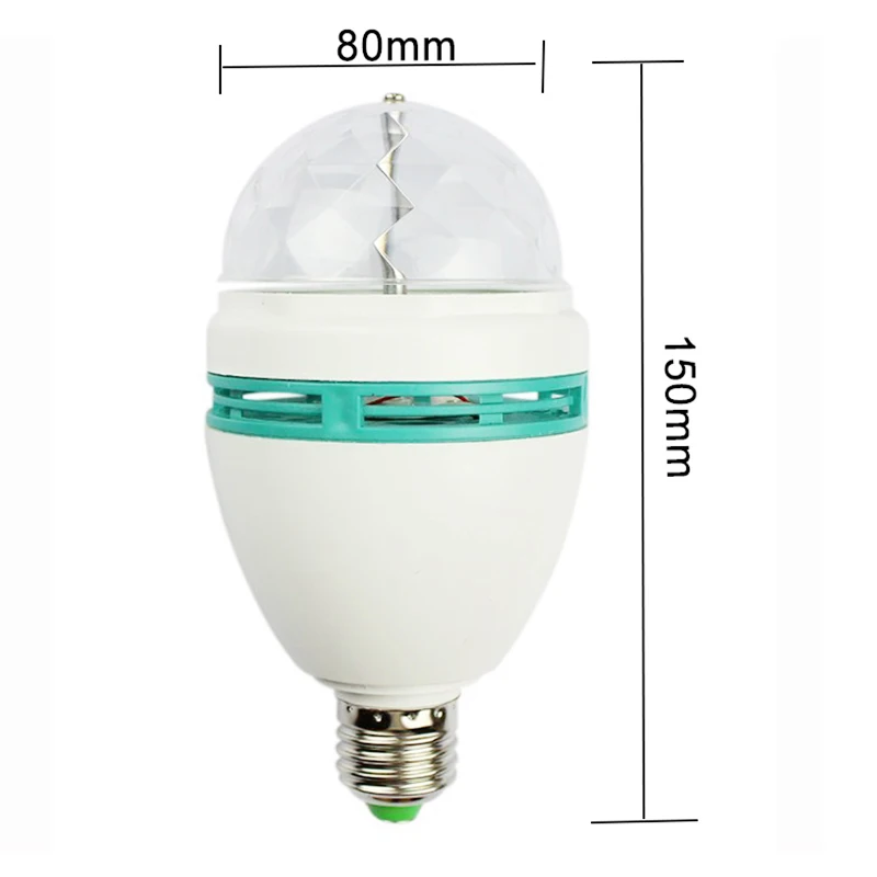 
Crystal Led Auto Rotating Bulb Light Stage Light Party Projector Party Decoration Lamp RGB Disco for Home E27 3W Full Color Ip44 