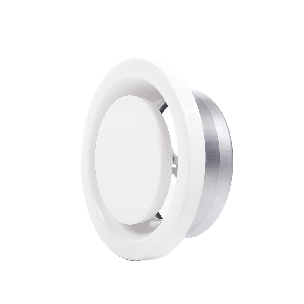 Ventilation Round Air Ceiling Diffuser steel with a white powder coated finish Circular Exhaust Disc Metal Exhaust Air Valve