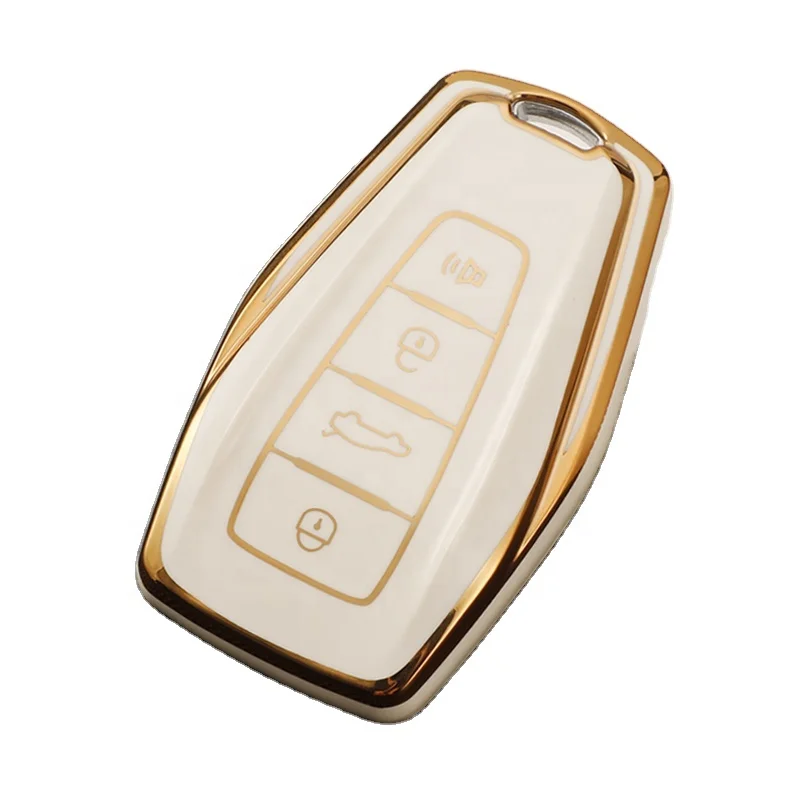 Gold Line TPU Car Key Case Cover For Geely Emgrand GL GS Vision SUV Bo Yue Bo Rui Remote Key car accessories