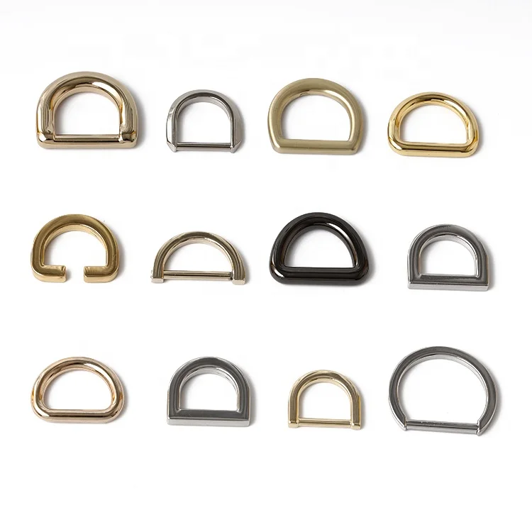 Custom Printed Heavy Duty Non Welded Zinc Alloy General Industry Hook D Buckles Multi-color Thick Metal d Ring Hardware