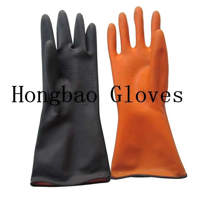 90g thick black household latex rubber gloves malaysia  black cleaning waterproof hand job gloves